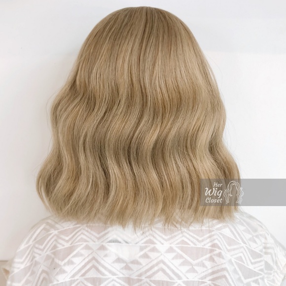 Ashy Blonde Wavy Wig with Bangs | Alicia main image 4